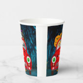 Beagle Dog Driving Car Scary Halloween Papieren Bekers (Rechts)