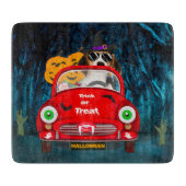Beagle Dog Driving Car Scary Halloween Snijplank (Voorkant)
