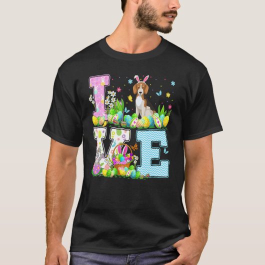 Beagle Dog Easter Egg Hunt Love Beagle Easter Sun T-shirt (Voorkant)