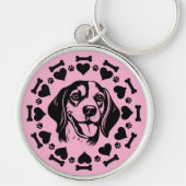 Beagle Dog Eigenaar Sleutelhanger (Voorkant)