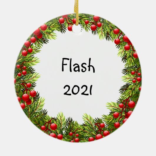 Beagle Dog Elegant Waterverf Kerstmis Keramisch Ornament (Achterkant)