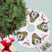 Beagle Dog Elves Candy Canes | Wit Kerstboom Rok