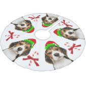 Beagle Dog Elves Candy Canes | Wit Kerstboom Rok (Gekanteld)