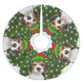 Beagle Dog Elves Kerstkrans Kerstboom Rok (Voorkant)