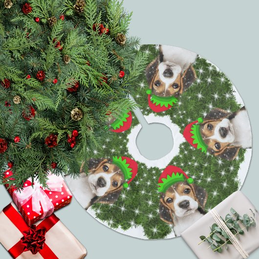 Beagle Dog Elves Kerstkrans Kerstboom Rok