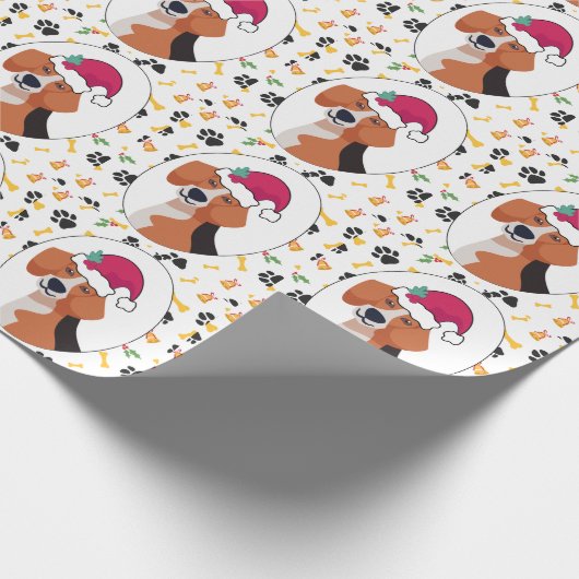 Beagle Dog en Kerstmis Cadeaupapier (Hoek)