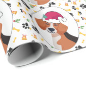 Beagle Dog en Kerstmis Cadeaupapier (Rol Hoek)