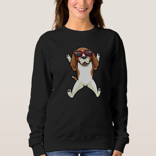 Beagle Dog English Beagle With Sunglasses Dancing  Trui (Voorkant)