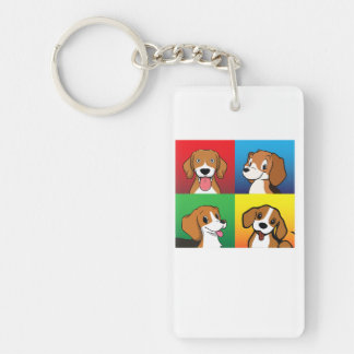 Beagle Dog Faces Happy Day To Mother Father Mommy Sleutelhanger