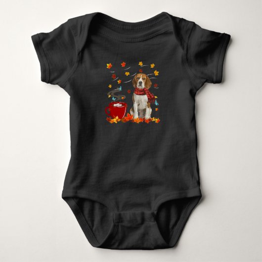 beagle dog fall chocolate autumn lover romper (Voorkant)
