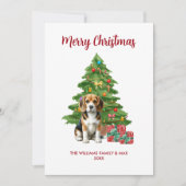 Beagle Dog Familie Kerstmis Feestdagenkaart (Voorkant)