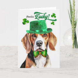 Beagle Dog Feelin' Lucky St Patrick's Day Feestdagen Kaart