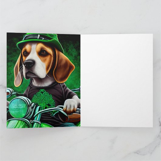 Beagle Dog fiets St. Patrick's Day Kaart (Binnen)