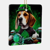 Beagle Dog fiets St. Patrick's Day Keramisch Ornament (Rechts)