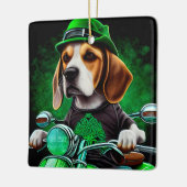 Beagle Dog fiets St. Patrick's Day Keramisch Ornament (Links)