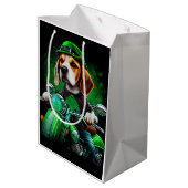 Beagle Dog fiets St. Patrick's Day Medium Cadeauzakje (Achterkant Gekanteld)