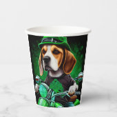 Beagle Dog fiets St. Patrick's Day Papieren Bekers (Voorkant)
