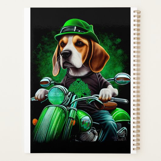 Beagle Dog fiets St. Patrick's Day Planner (Achterkant)