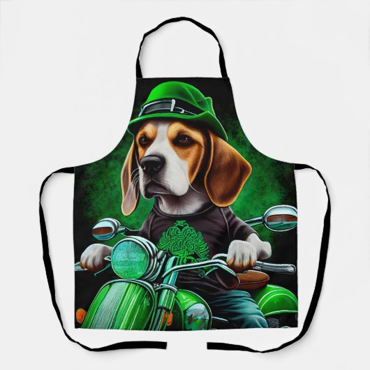 Beagle Dog fiets St. Patrick's Day Schort (Voorkant)