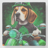 Beagle Dog fiets St. Patrick's Day Stenen Onderzetter (Voorkant)