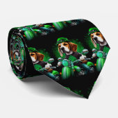 Beagle Dog fiets St. Patrick's Day Stropdas (Opgerold)