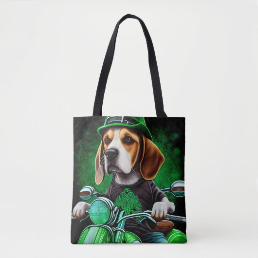 Beagle Dog fiets St. Patrick's Day Tote Bag (Voorkant)