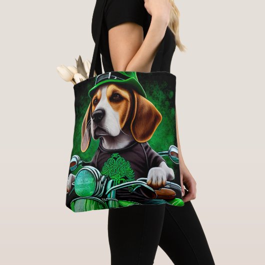 Beagle Dog fiets St. Patrick's Day Tote Bag (Dichtbij)