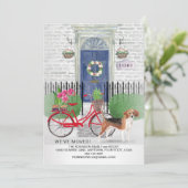 Beagle Dog Fietsdeur Nieuw Huis Aankondiging (Staand voorkant)