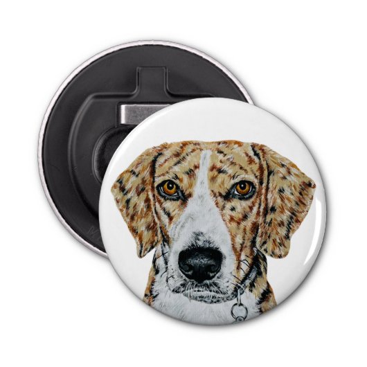 Beagle Dog flesopener Button Flesopener (Voorkant)