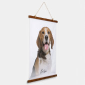 Beagle Dog Foto van Housewarming Pet Dad Hangend Wandkleed (Gebogen)