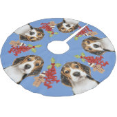 Beagle Dog Fun Festiviteiten Kerstmis | Blauw Kerstboom Rok (Gekanteld)