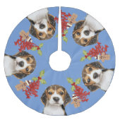 Beagle Dog Fun Festiviteiten Kerstmis | Blauw Kerstboom Rok (Voorkant)