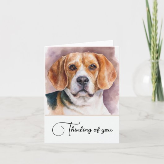 Beagle Dog gepersonaliseerd denken aan jou Notitiekaartje (Voorkant)