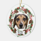 Beagle Dog Gepersonaliseerd Ornament voor huisdier (Links)