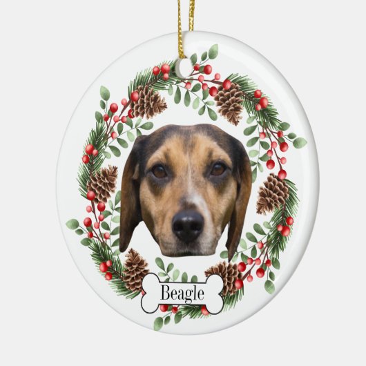 Beagle Dog Gepersonaliseerd Ornament voor huisdier (Links)