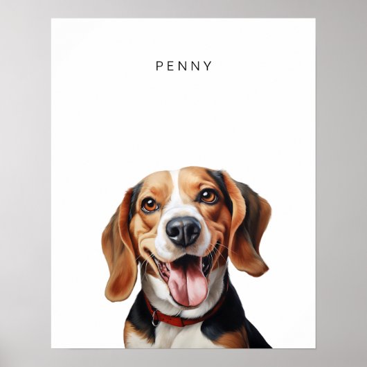 Beagle Dog gepersonaliseerde print (Voorkant)