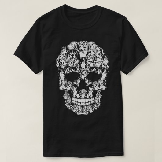 Beagle Dog Graphic Halloween Skull Costumes T-shirt (Design voorkant)