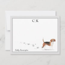 Beagle Dog Gray Border Monogram Jouw naam