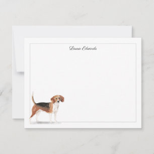 Beagle Dog Gray Border Personeelswerk Notitiekaartje