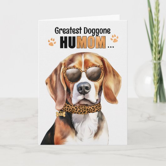 Beagle Dog Greatest HuMOM Moederdag Feestdagen Kaart (Voorkant)