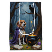 Beagle Dog grillige Halloween schilderij Medium Cadeauzakje (Achterkant)