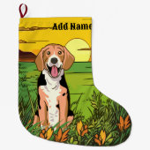 Beagle Dog Grote Kerstsok (Voorkant)