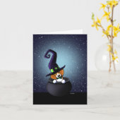 Beagle Dog Halloween Kaart (Gele Bloem)