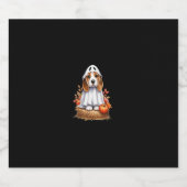 Beagle Dog Halloween Kostuumfeest Spook Lange Slaa Sparkling Wijnetiket (Enkel label)
