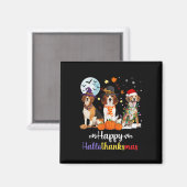 Beagle Dog Halloween Merry KerstHappy Magneet (Voorkant / Achterkant)