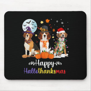 Beagle Dog Halloween Merry KerstHappy Muismat
