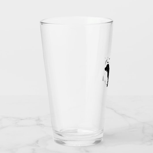 Beagle Dog � Halloween Moon Silhouette Oversized T Glas (Rechts)