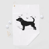 Beagle Dog - Halloween Moon Silhouette Oversized T Golfhanddoek (Insitu)