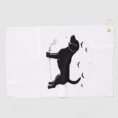Beagle Dog - Halloween Moon Silhouette Oversized T Golfhanddoek (Horizontaal)