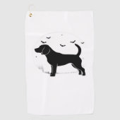 Beagle Dog - Halloween Moon Silhouette Oversized T Golfhanddoek (Voorkant)